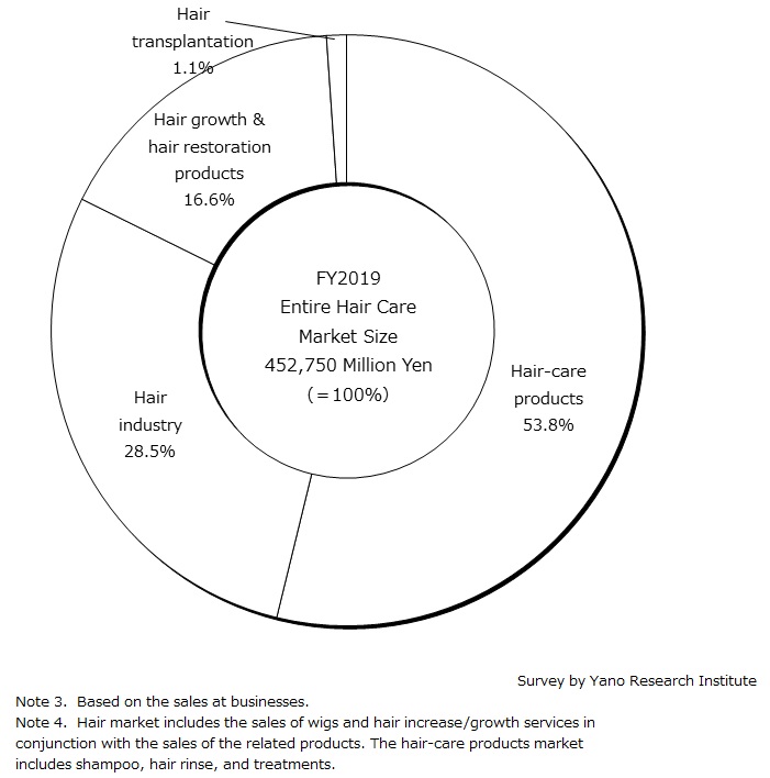 FY2019 Composition Ratio of Hair Care Market by Category